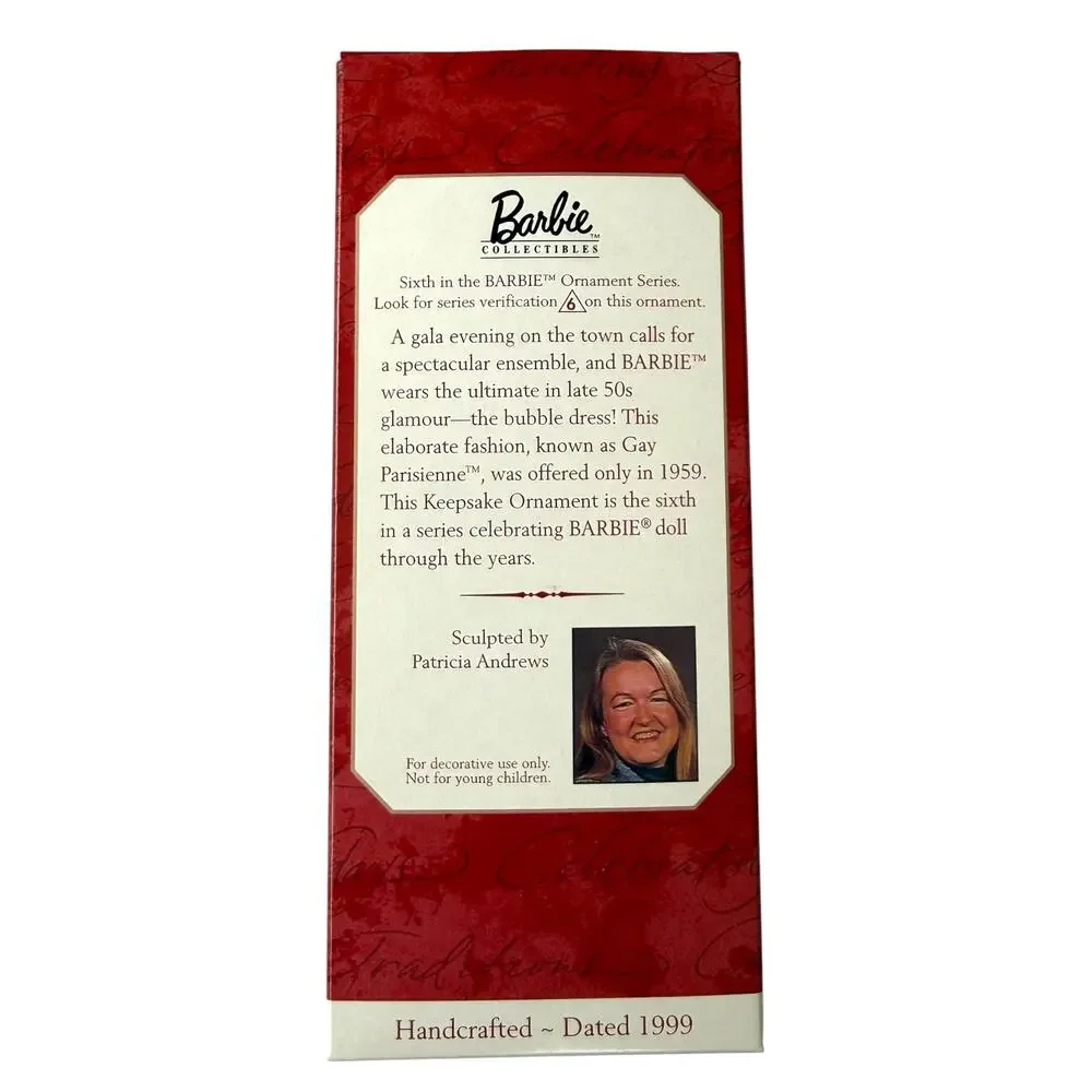 Vintage Hallmark Barbie Ornament 1999 Gay Parisienne QXI5301 in Box Polka Dot